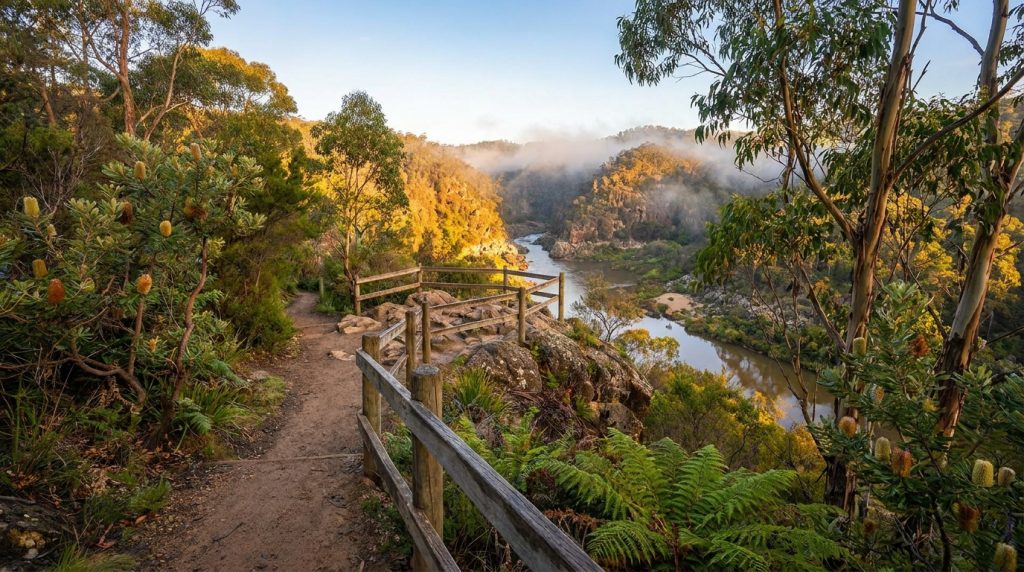 Natural landscape and walking trails near Launceston, TAS